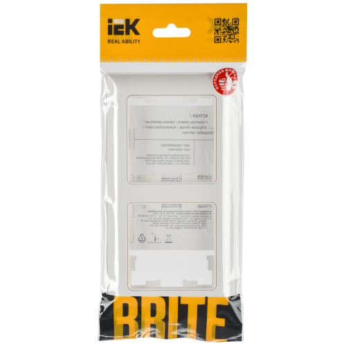 BRITE Рамка 2-местная РУ-2-Бр белый/белый IEK