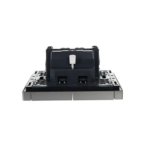 FORTE&PIANO Выключатель 2-клавишный с индикацией 10А FP506 сталь IEK FORTE&PIANO Выключатель 2-клавишный с индикацией 10А FP506 сталь IEK