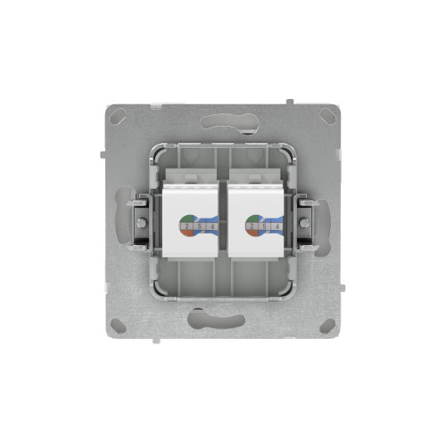 Компьютерная розетка RJ-45 без шторки, кат.6А двойная, KANT, белый песок