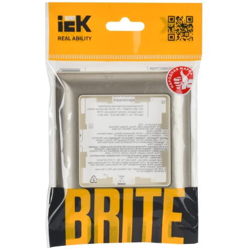 BRITE Рамка 1-местная РУ-1-Бр бежевый/шампань IEK BRITE Рамка 1-местная РУ-1-Бр бежевый/шампань IEK