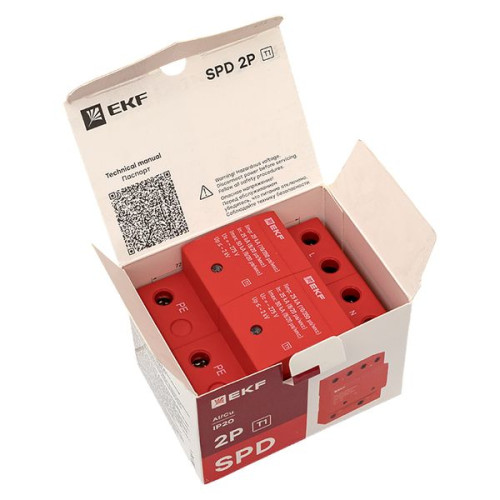 УЗИП Класс 1 Iimp 25kA (10/350μs) 2P EKF