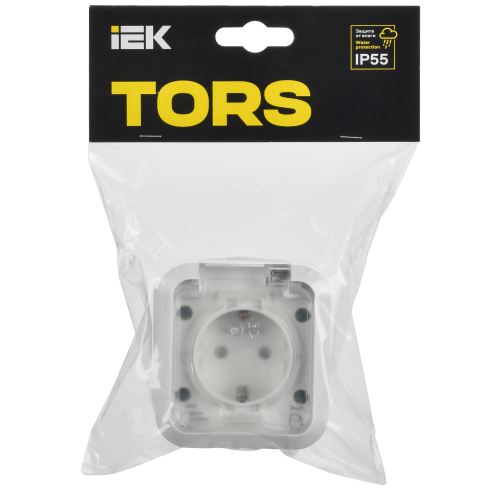 TORS Розетка 1-местная заземляющим контактом и крышкой 16А IP55 TS320 белый IEK TORS Розетка 1-местная заземляющим контактом и крышкой 16А IP55 TS320 белый IEK