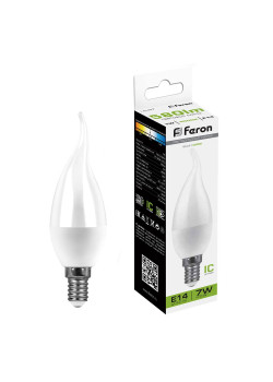 Лампа светодиодная Feron LB-97 Свеча на ветру E14 7W 175-265V 4000K