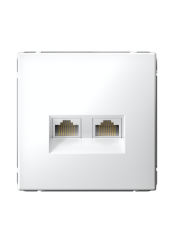 ARTGALLERY РОЗЕТКА двойная компьютерная RJ45+RJ45, кат.6А, механизм, БЕЛЫЙ