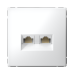 ARTGALLERY РОЗЕТКА двойная компьютерная RJ45+RJ45, кат.6А, механизм, БЕЛЫЙ