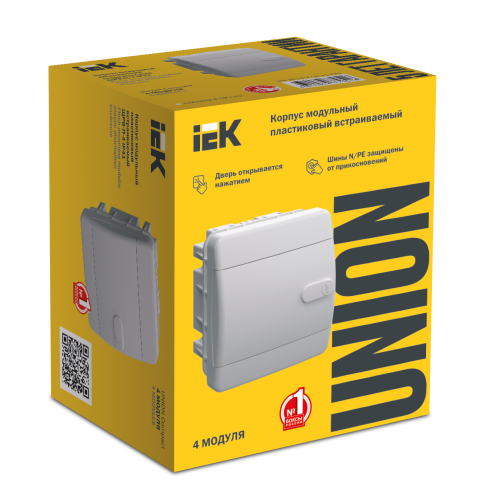 UNION Compact Корпус пластиковый ЩРВ-П-4 IP41 белая дверь IEK