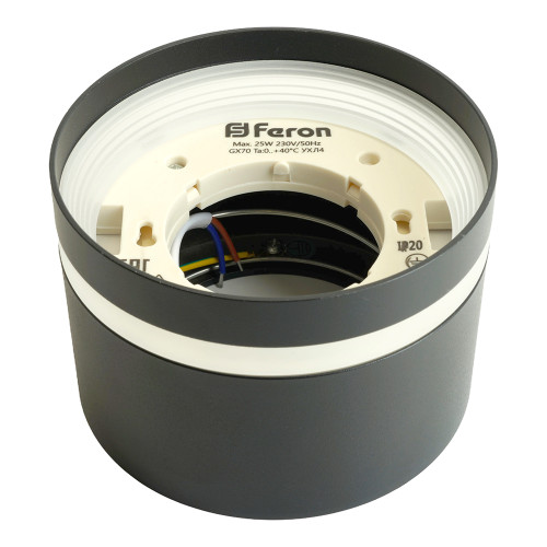 Светильник потолочный Feron HL372 LUNA 25W, 230V, GX70, черный Светильник потолочный Feron HL372 LUNA 25W, 230V, GX70, черный