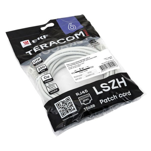 Патч-корд TERACOM PRO Cat.6 неэкран. UTP LSZH серый (5,0м)