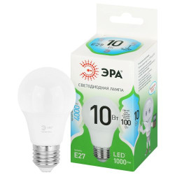 Лампа светодиодная GREEN LINE A60-10W-840-E27 GL 10Вт груша 4000К яркий свет бел. E27 Эра Б0067135