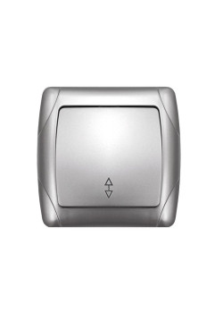 Переключатель проходной 1-кл. СП Маргарита 10А IP20 серебр. UNIVersal М0025-S