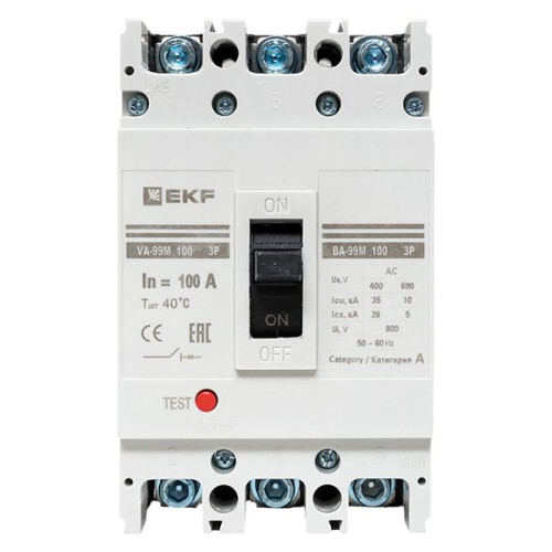 ВА-99М 100/100А 3P 10In 35кА с термомагнитным расцепителем EKF ВА-99М 100/100А 3P 10In 35кА с термомагнитным расцепителем EKF