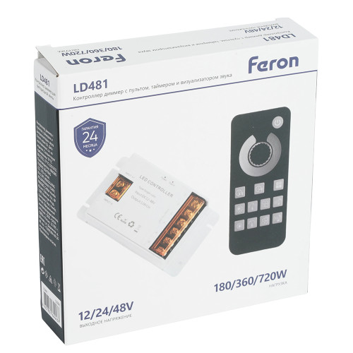 LD481 Контроллер ДИММЕР с пультом, таймером и визуализатором звука, 12-24-48V LD481 Контроллер ДИММЕР с пультом, таймером и визуализатором звука, 12-24-48V