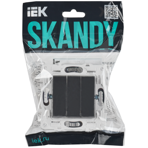 SKANDY Выключатель 3-клавишный 10А SK-V11T титан IEK SKANDY Выключатель 3-клавишный 10А SK-V11T титан IEK