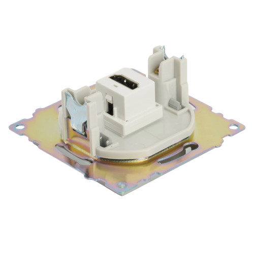 Розетка HDMI 2.1, Type A (механизм), STEKKER GLS00-7118-03, серия Катрин, серебро Розетка HDMI 2.1, Type A (механизм), STEKKER GLS00-7118-03, серия Катрин, серебро