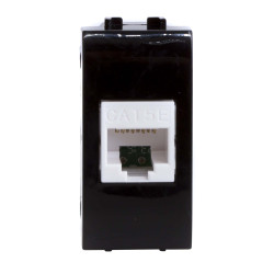 Компьютерная розетка RJ45 кат.5e, Brava, черная, 1мод