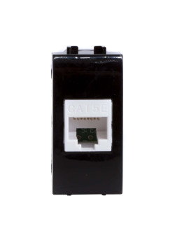 Компьютерная розетка RJ45 кат.5e, Brava, черная, 1мод