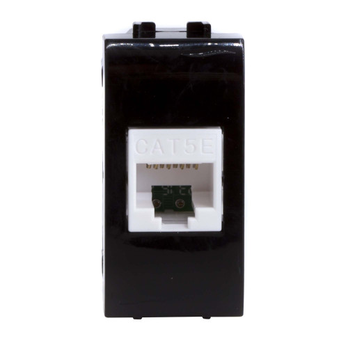 Компьютерная розетка RJ45 кат.5e, Brava, черная, 1мод