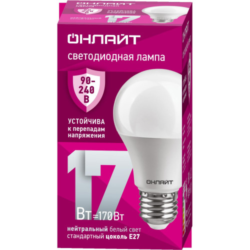 Лампа светодиодная/ Лампа светодиодная 17 Вт OLL-A60-17-230-4K-E27 PRO 90-240В
