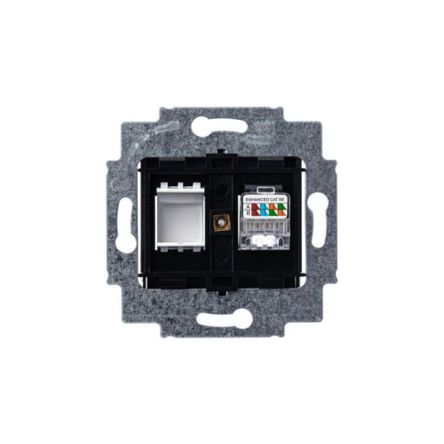 Розетка компьютерная Levit RJ45 кат.5E с заглушкой антрацит ABB 2CHH295117A6063 Розетка компьютерная Levit RJ45 кат.5E с заглушкой антрацит ABB 2CHH295117A6063