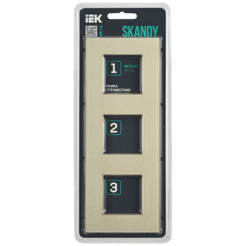 SKANDY Рамка 3-местная SK-F33Sh металл шампань IEK SKANDY Рамка 3-местная SK-F33Sh металл шампань IEK
