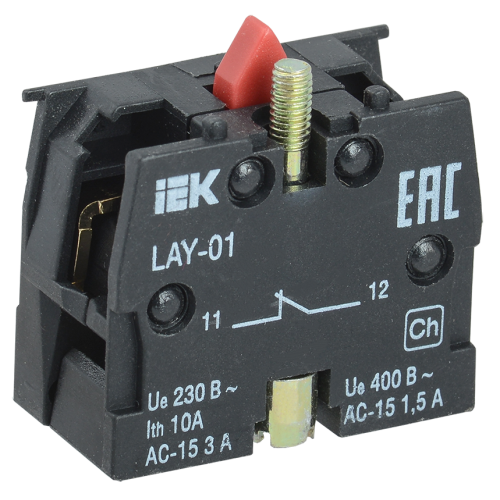 Контактный блок для светосигнальной арматуры 1NC LAY5 IEK