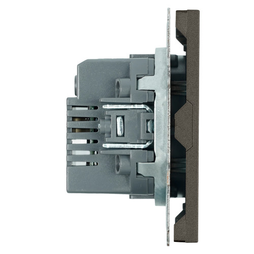 Розетка 2-местная USB + Type C (механизм), STEKKER, 250В, 20W, серия Эмили, RST10-5115-09, антрацит, soft touch Розетка 2-местная USB + Type C (механизм), STEKKER, 250В, 20W, серия Эмили, RST10-5115-09, антрацит, soft touch