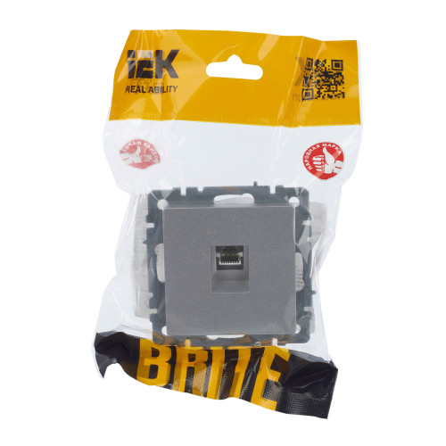 BRITE Розетка компьютерная RJ45 кат.5E РК10-БрА алюминий IEK