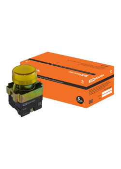 Лампа сигнальная SB2-BV65 с подсветкой 230 В LED, d22 мм, желтый, IP40 TDM