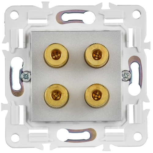 SKANDY Аудиорозетка 4-местная SK-A01S серебряный IEK