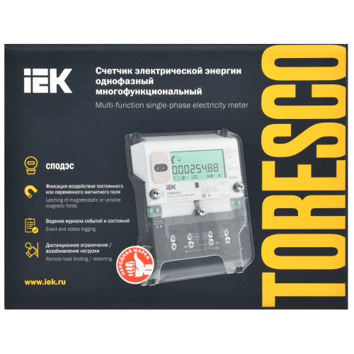 TORESCO Счетчик электрической энергии TE101 1/1-5(100)-NRLC-OG IEK TORESCO Счетчик электрической энергии TE101 1/1-5(100)-NRLC-OG IEK