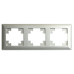 Рамка STEKKER, PFR00-7003-03 3-местная, пластик, серия Катрин, серебро Рамка STEKKER, PFR00-7003-03 3-местная, пластик, серия Катрин, серебро