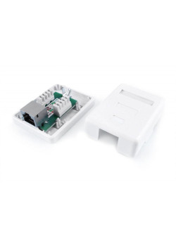 Розетка компьютерная 1-м ОП SB1-1-8P8C-C6-SH-WH RJ45 (8P8C) кат.6 экранир. Dual IDC Hyperline 430236