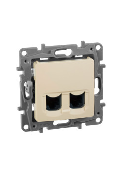 ETIKA Розетка компьютерная двойная RJ45 категория 5Е UTP слоновая кость