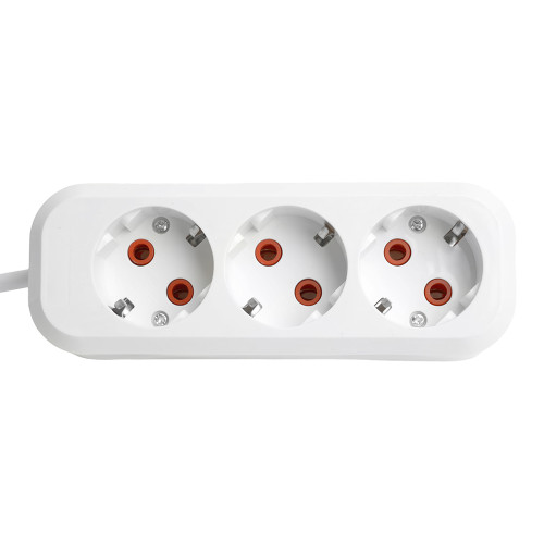 Удлинитель трехместный с/з STEKKER HM06-31-05 3x1мм2, 5м, серия Home, белый Удлинитель трехместный с/з STEKKER HM06-31-05 3x1мм2, 5м, серия Home, белый