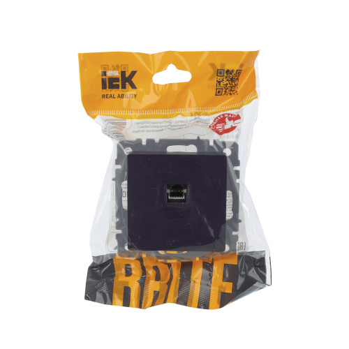 BRITE Розетка компьютерная RJ45 кат.5E РК10-БрЧ черный IEK BRITE Розетка компьютерная RJ45 кат.5E РК10-БрЧ черный IEK