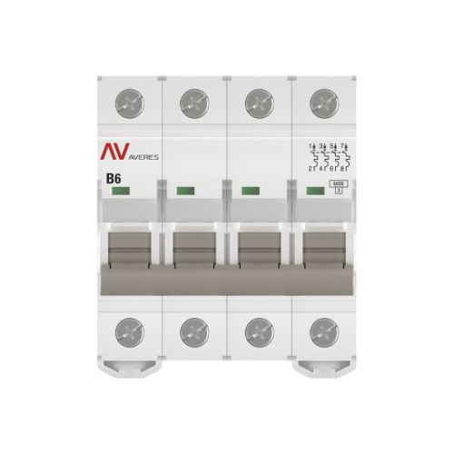Авт. выкл. AV-6 4P 6A (B) 6kA EKF AVERES Авт. выкл. AV-6 4P 6A (B) 6kA EKF AVERES