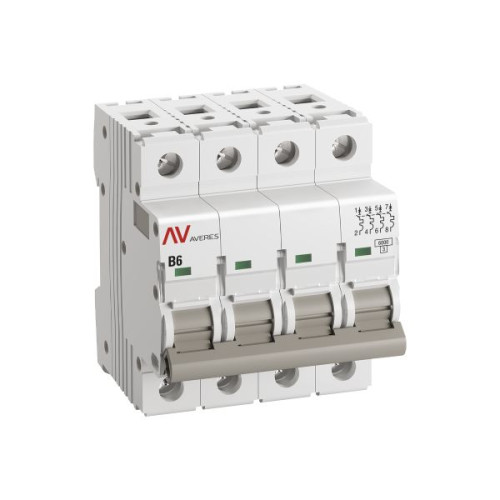 Авт. выкл. AV-6 4P 6A (B) 6kA EKF AVERES Авт. выкл. AV-6 4P 6A (B) 6kA EKF AVERES
