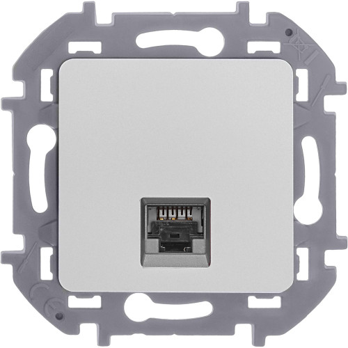 Розетка компьютерная/ Розетка компьютерная RJ-45 категория 6 UTP алюминий INSPIRIA