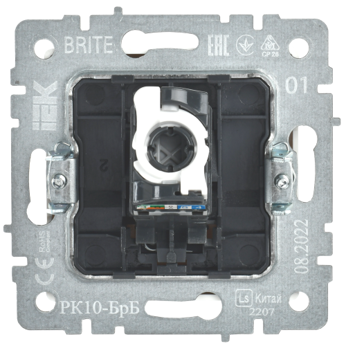 BRITE Розетка компьютерная RJ45 кат.5E РК10-БрБ белый IEK