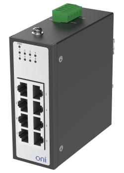 Коммутатор промышленный неуправляемый ISU-430 Ethernet 8 портов 10/100BaseT разъем RJ45 24В AC/12/24/48В DC с резервированием ONI