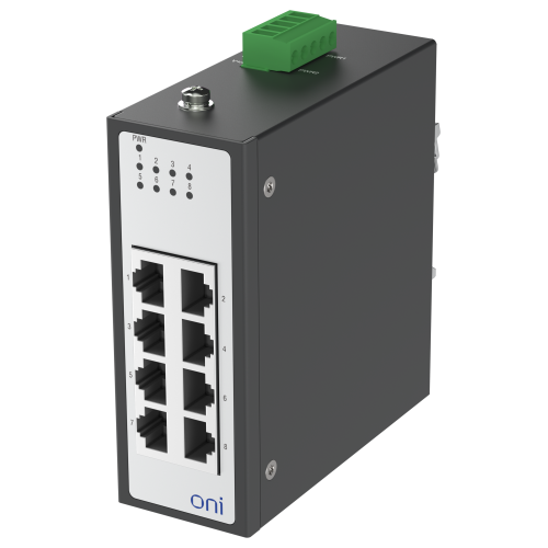 Коммутатор промышленный неуправляемый ISU-430 Ethernet 8 портов 10/100BaseT разъем RJ45 24В AC/12/24/48В DC с резервированием ONI