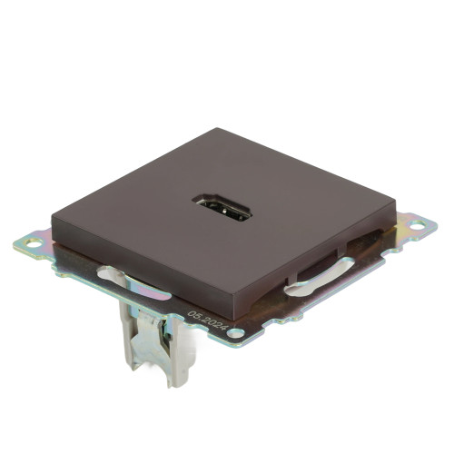Розетка HDMI 2.1, Type A (механизм), STEKKER GLS00-7118-04, серия Катрин, шоколад Розетка HDMI 2.1, Type A (механизм), STEKKER GLS00-7118-04, серия Катрин, шоколад
