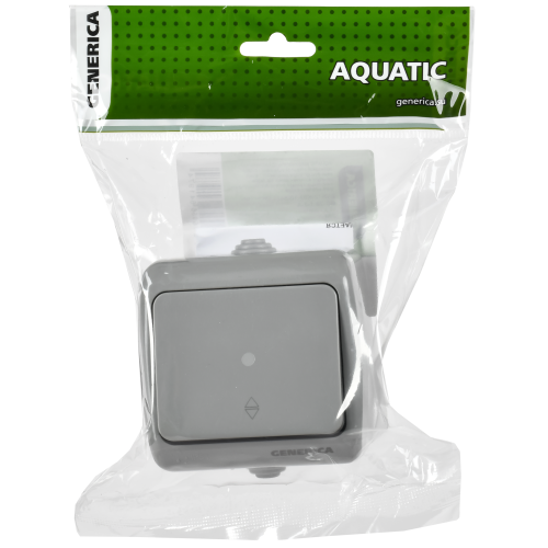 AQUATIC Выключатель 1-клавишный проходной для открытой установки 10А IP54 ВС-20-1-2-А GENERICA AQUATIC Выключатель 1-клавишный проходной для открытой установки 10А IP54 ВС-20-1-2-А GENERICA