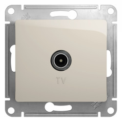 GLOSSA TV РОЗЕТКА оконечная 1дБ, механизм, МОЛОЧНЫЙ