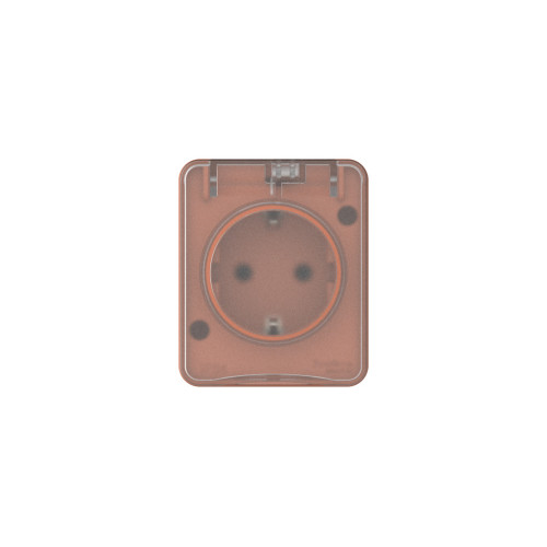 ATLASDESIGN PROFI IP54 О/У РОЗЕТКА с заземлением со шторками, 16А, ТЕРРАКОТОВЫЙ