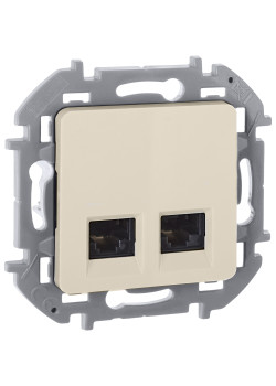 INSPIRIA Розетка компьютерная двойная RJ45 категория 5Е UTP слоновая кость