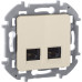 INSPIRIA Розетка компьютерная двойная RJ45 категория 5Е UTP слоновая кость INSPIRIA Розетка компьютерная двойная RJ45 категория 5Е UTP слоновая кость