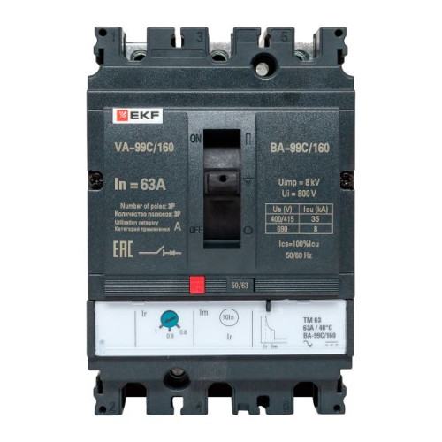 ВА-99C 160/63А 3P 35кА с термомагнитным расцепителем EKF