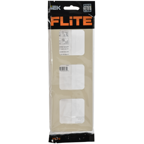 FLITE Рамка 3-местная РУ-3-К-ФлСл сливочный IEK
