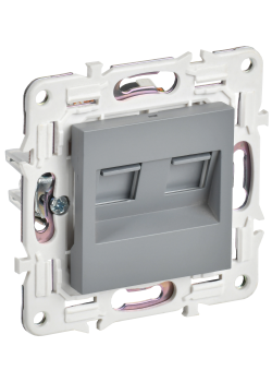 SKANDY Розетка компьютерная двойная RJ45 кат.5E SK-K03Gr серый IEK